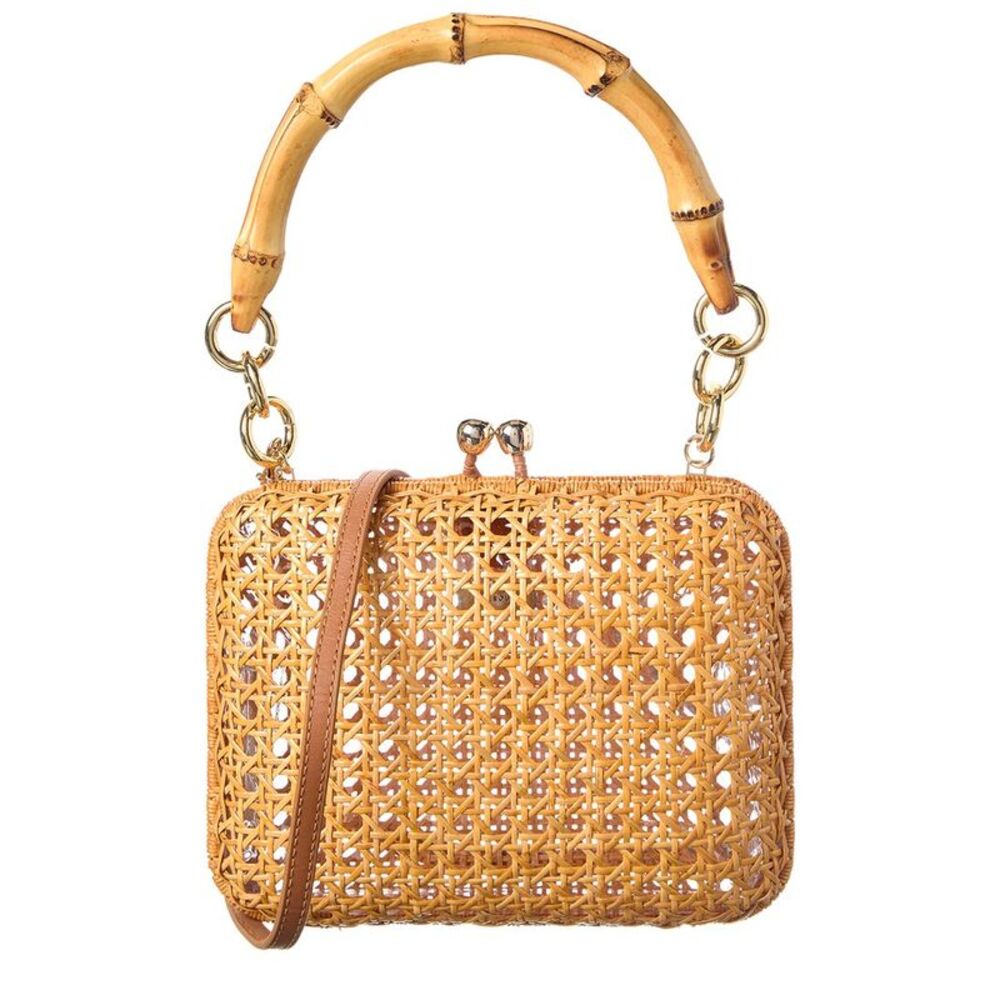 Serpui Giulia Om Top Handle Bag, Beige